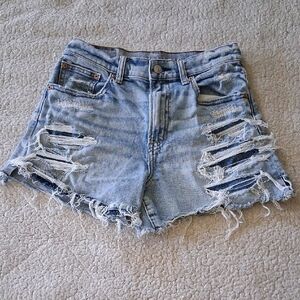 American Eagle Outfitters Distressed Blue Jean Shorts